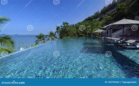 swiming pool  luxury resort  sea view stock photo image