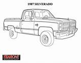 Coloring Pages Chevrolet Chevy Car Truck Cars Trucks Pickup Corvette Color Old Printable Sheets Drawings Adult Print Silverado 1987 C10 sketch template
