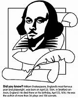 Shakespeare William Coloring Pages Drawing Crayola Avon Midsummer Dream Gif Shakespear Crayon Poets Getdrawings Quote Birthday Stratford sketch template
