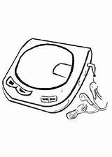 Cd Player Coloring Pages Getcolorings Drawings Music sketch template