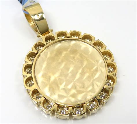 buy  yellow gold fully iced large medallion pendant ct    icy jewelry