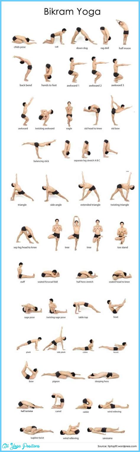 bikram yoga poses chart allyogapositionscom