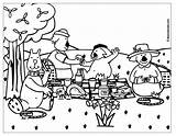 Coloring Picnic Pages Family Popular sketch template