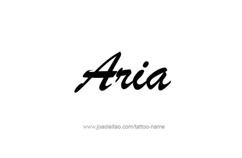 aria name tattoo designs