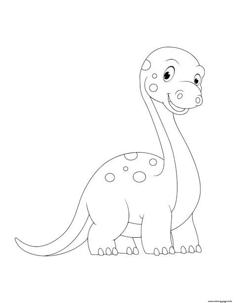 dinosaur cute dinosaur  preschoolers coloring page printable