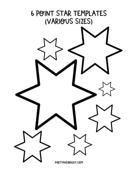 star template printables large small star stencils party bright