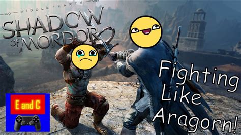 fighting  aragorn shadow  mordor gameplay youtube