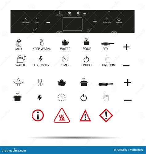 induction cooker icon set electric stove flat vector illustration stock vector illustration