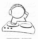 Dj Coloring Music Turntable Vector Pages Cartoon Drawing Outline Mixing Outlined Google Leo Blanchette Colouring Cartoons Clipartmag sketch template