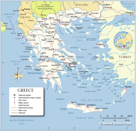 political map  greece nations  project