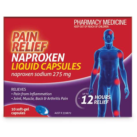 buy pain relief naproxen liquid capsules  pack   chemist