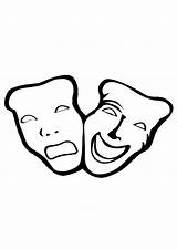Drama Masks Draw Coloring Pages Cliparts Clipart Use Gif Computer Designs Colouring Library sketch template