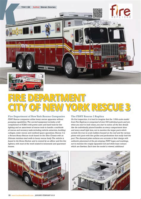 fire replicas fdny rescue  scale model