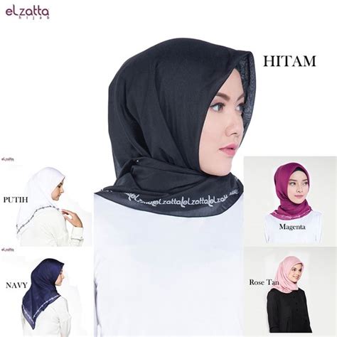 harga jilbab segi empat polos elzatta voal motif