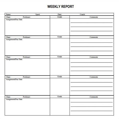 contoh weekly report lina