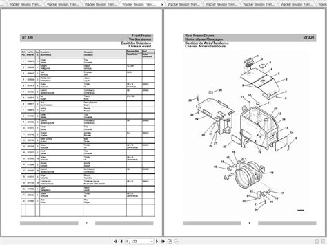 wacker neuson trench roller rt  operators manual service manual spare parts catalog