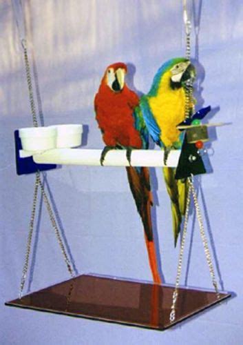 macaw parrot perch swing gym feeder cups bird toy play gym playground ebay bird toys parrot