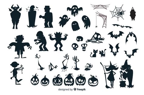 vector halloween silhouette collection