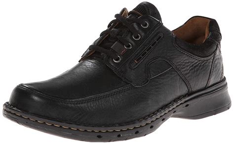 clarks unstructured mens unbend casual oxford black leather size