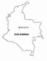 Mapa Croquis Coloring Kolumbien Landkarten Nazioni Geografie Toddler Malvorlage Ausmalen Colorea sketch template