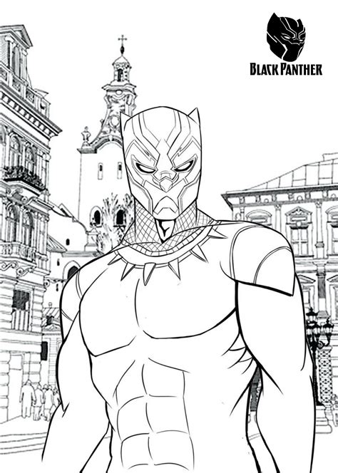 black panther marvel comics character printable coloring pages  tsgos