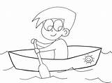 Boat Canoe Coloring Drawing Pages Transportation Small Printable sketch template