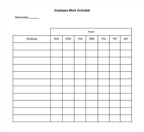 schedule templates  ms word