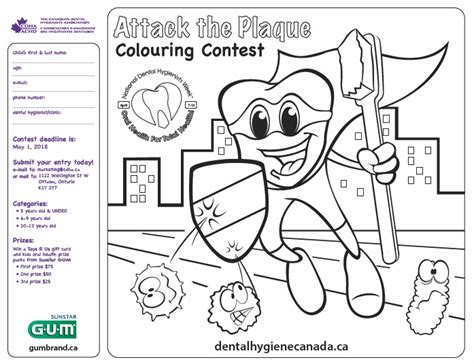 coloring contest  kids great prizes  dental hygiene