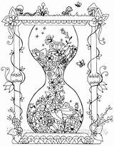 Coloring Pages Adult Hourglass Printable Digital Adults Colouring Sheets Drawing Drawings Cool Visit Choose Board sketch template