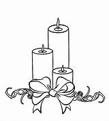 Candle Coloring Pages Print Christmas sketch template