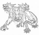 Cerbero Cerberus Lineart Mythology Mythological Espeluznante Hellhound Profesoras Ecosia Wolf sketch template