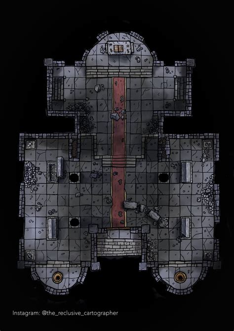 ground floor   ruined cathedral dungeon map    moonlit
