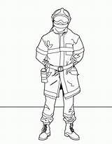 Coloring Fire Fighter Firefighter Pages Printable Popular sketch template