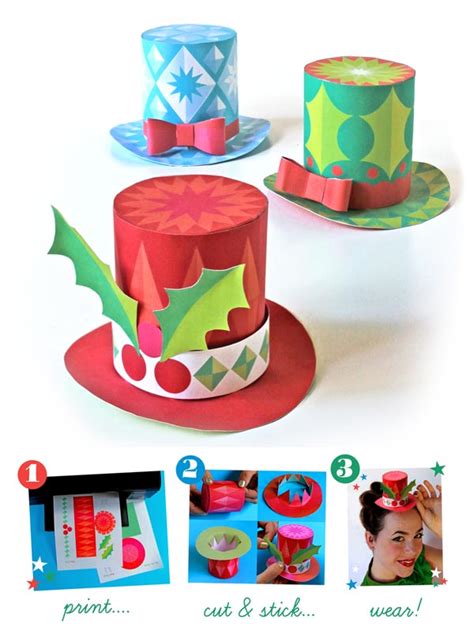 mini paper top hat templates members   print   holidays