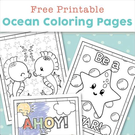 super cute ocean coloring pages  kids  printables