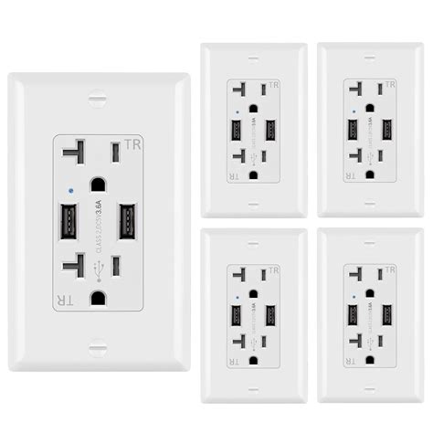 pack bestten  dual usb receptacle outlet   amp ac outlets