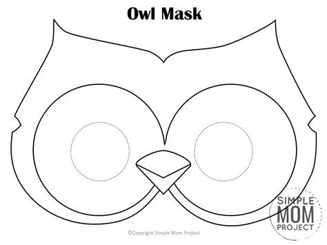 owl mask templates  kids simple mom project