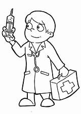 Doctor Coloring Pages Kids Colouring Clipart Printable Sheets Book Preschool Doctors Holding Hospital Needle Clipartbest Az Kid Popular Utilising Button sketch template