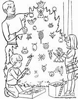 Coloring Pages Christmas Winter Tree Printable Decorating Gifts Color sketch template