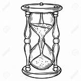 Hourglass Sand Arena Antique Glass Lapiz Tarot Relojes Vecteur Sablier Tatuaje Caricatura sketch template