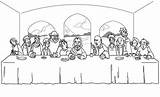 Supper Disciples Meal Kidsplaycolor sketch template