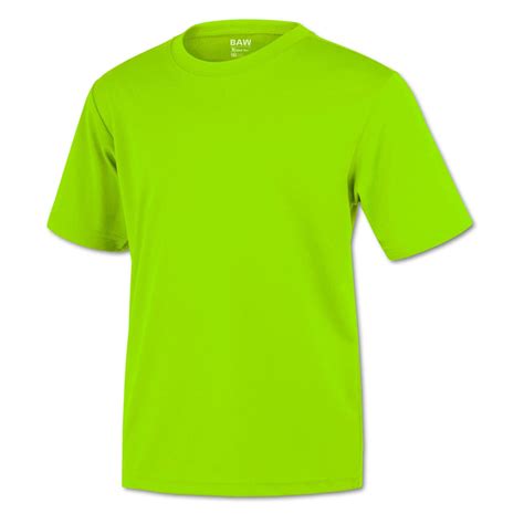 baw mens neon green xtreme tek  shirt