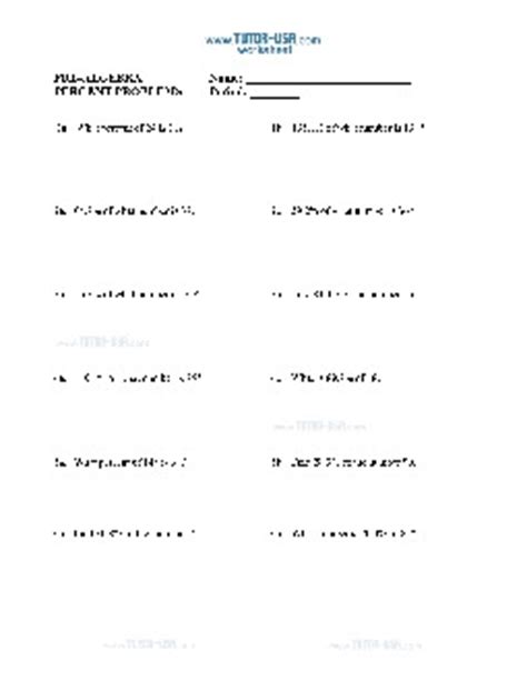 worksheet percent problems finding percentages  equations pre