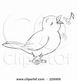 Bird Singing Outline Cute Clipart Coloring Drawing Royalty Illustration Rf Bannykh Alex Printable Illustrations Poster Print Drawings Small Whistling Clipartof sketch template