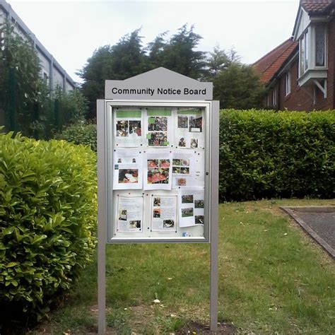 classic  post mounted external notice board  header  year
