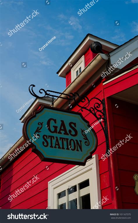 red gas station  flashy exterior stock photo  shutterstock