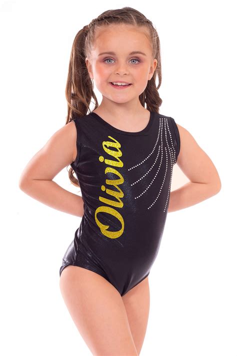 Clothes Shoes And Accessories Personalised Lycra Black Dance Leotard
