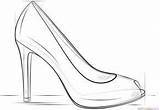 Coloring Heel Shoe High Pages Shoes Drawing Outline Printable Heels Draw Barbie Fashion sketch template