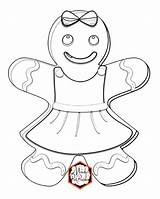 Coloring Gingerbread Girl Pages Christmas Printable sketch template
