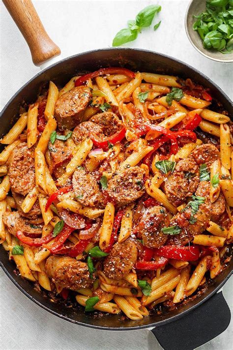 minute sausage pasta skillet easy skillet meals pasta dishes recipes